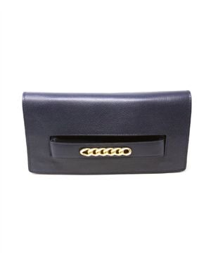 German Fuentes Leather Handstrap Clutch - Blue