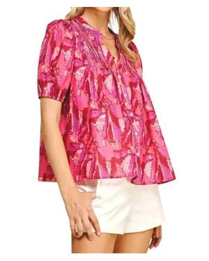 TCEC Tracy Short Sleeve Top - Pink