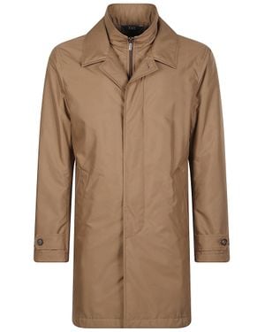 Fay Morning Double Front Polyester Raincoat - Brown