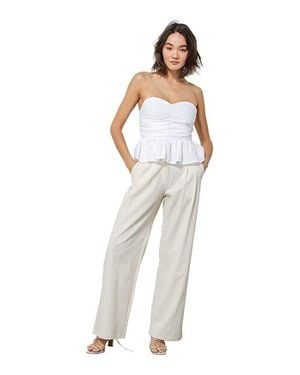 Line & Dot Sammi Top Ruched Ruffle Hem Sweetheart Neck Jdm903 - White