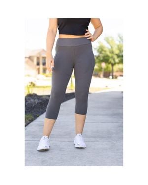 Julia Rose Dani Capri Leggings With Pockets - Blue