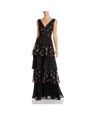 Rachel Zoe Payten Lace Tiered Evening Dress in Black | Lyst