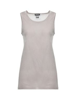 Avant Toi Round Neck Cotton Tank Top - Gray