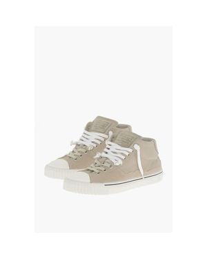 Maison Margiela Mm22 Distressed Effect Leather High-Top Sneakers - Natural