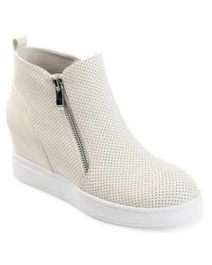Journee Collection Pennelope Sneaker Wedge - White