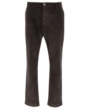 Jacob Cohen Stretch Cotton Velvet Ribbed Pants - Gray