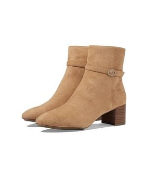 Anne Klein Kaci Boots Dark Natural Block Heel Ankle Bootie Rhs7217 - Brown