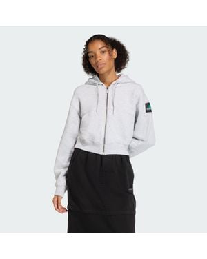 adidas Equipment Cropped Hoodie - White