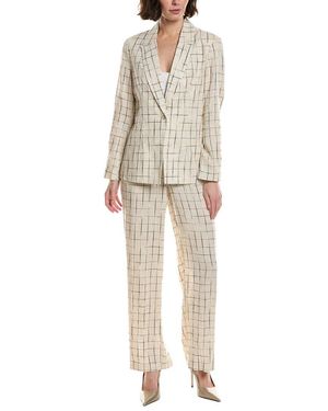 Nanette Lepore 2Pc Linen-Blend Suit Jacket & Pant - Natural