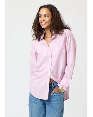 Kerri Rosenthal Mia Stripe Ruffle Shirt - Pink
