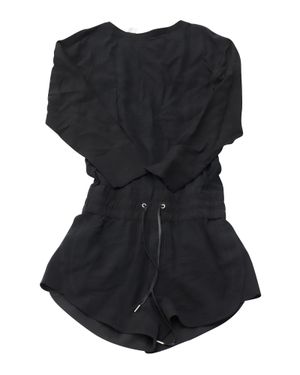 Helmut Lang Black Rayon Drawstring Jumpsuit