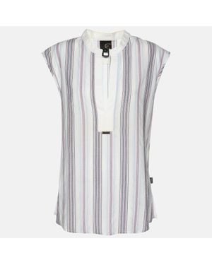 Just Cavalli Striped Cotton Top - Gray