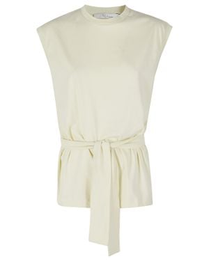 Tela Sacco Adjustable Ribbon Cotton T-Shirt - Natural