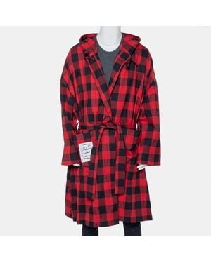 Vetements Plaided Flannel Belted Robe - Red