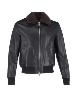 MR P. Mr. P. Shear Trim Zipped Bomber Jacket - Black