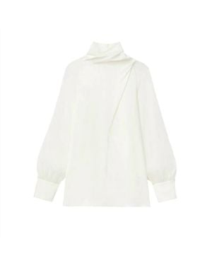 Lafayette 148 New York Crossover Blouse - White