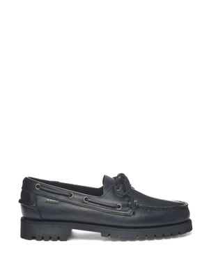 Sebago Moccasin-Style Leather Flat Shoes With Rugged Sole - Gray