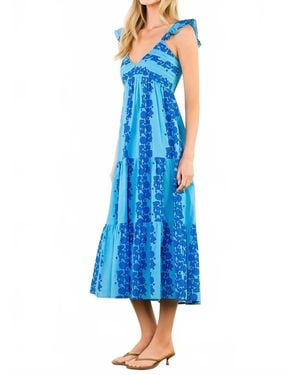 Thml Flutter Strap Midi Dress - Blue