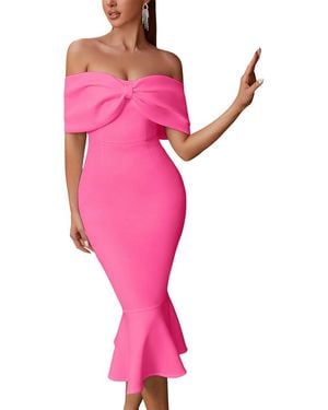 Amanda Royal Midi Dress - Pink