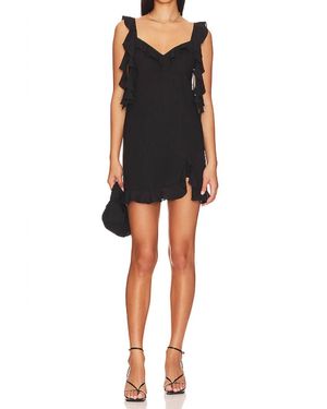 Amanda Uprichard Sonnet Chiffon Ruffle Party Mini Dress - Black