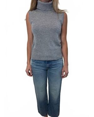 Veronica Beard Mazzy Cashmere Shell Knit Top - Blue