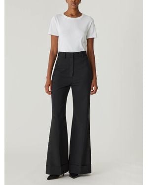 Rebecca Taylor Refined Suiting Wide Leg Trouser - White