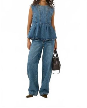 Gestuz Melu Denim Top - Blue