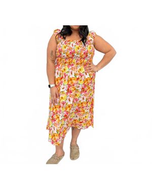 Hayden LA Springy Floral Dress - Orange