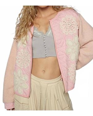 Pol Quilted Lightweight Zipper Jacket - Pink