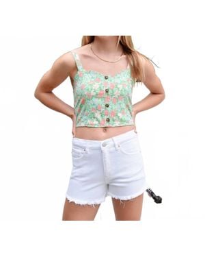 DL1961 Lucy Frayed High Rise Cut Off Shorts - Blue