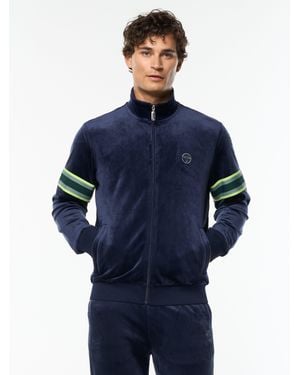 Sergio Tacchini Linera Velour Track Jacket - Blue