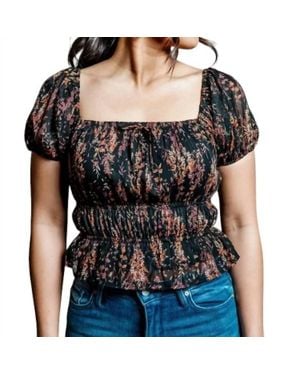 By Together Brandi Floral Top - Black