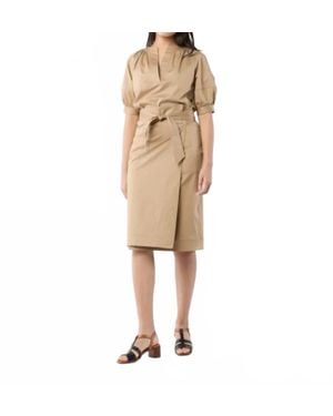 ANN MASHBURN Kira Wrap Midi Skirt - Natural
