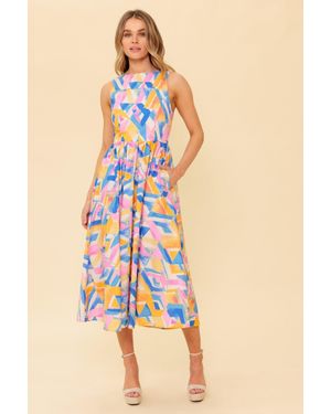 TRUEDAMES Patton Park Woven Midi Dress - Blue