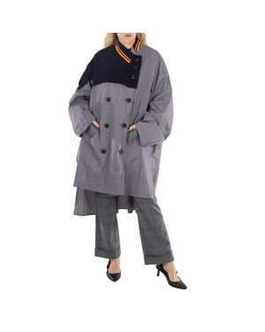 Kolor Ladies Light Taffeta Long Coat, Brand Size 1 - Gray