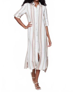 Charlie b Verticle Stripe Duster Dress - White