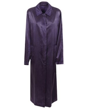 Dries Van Noten Satin-Finish Cape For - Purple