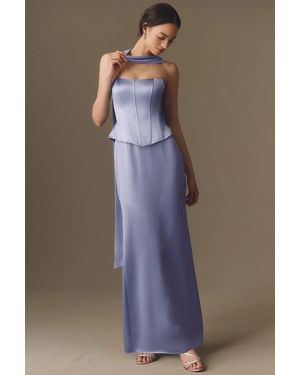 Mare Mare Mimi Satin Corset Dress - Blue