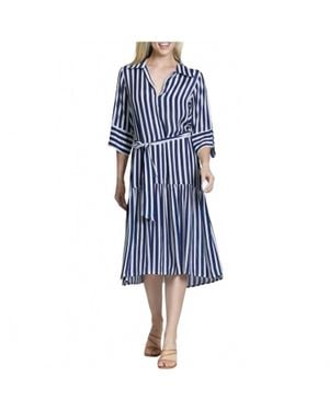 Apny Half Placket Dress - Blue