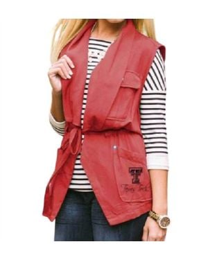 Gameday Couture Texas Tech College Logo Drawstring Vest - Red