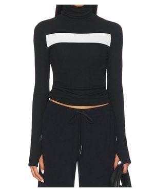 Splits59 Lennon Rib Turtleneck Top - Black