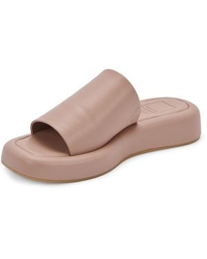 Dolce Vita Rosco Leather Slip On Mule Sandals - Brown
