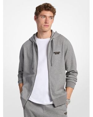 Michael Kors Cotton Blend Zip-Up Hoodie - Gray