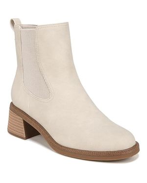 Dr. Scholls Redux Boots Off Block Heel Ankle Chelsea Lion440 - Natural