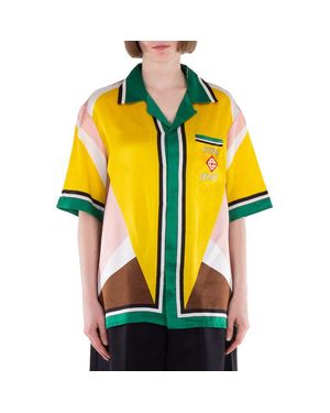 CASABLANCA Casa Sport Silk Shirt - Yellow