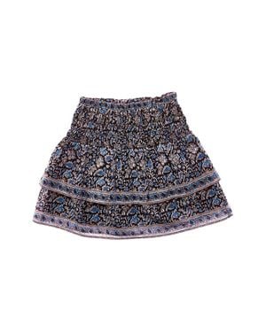 Sea Amaki Border Print Skirt - Pink