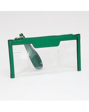 Fashnzfab Transparent Flap Wristlet Pouch Clutch Bag - Green