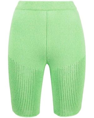 Nanushka Crochet Cycling Shorts - Green