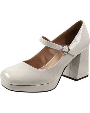 Sun & Stone Vaneciaa Buckle Patent Mary Jane Heels - Brown