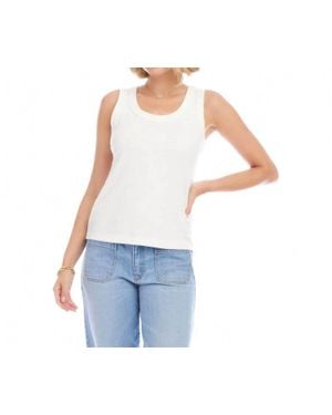 Karen Kane Ribbed Scoop Neck Tank - White